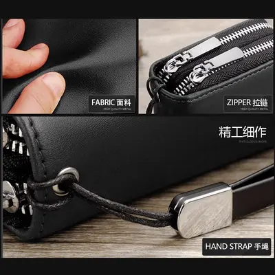 Long Men's Wallet with Multiple Card Slots, Large Capacity and Zipper - 3