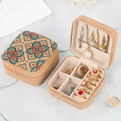 Retro elegant mushroom portable large capacity jewelry box earring ring necklace travel multi-layer storage box best seller - 9