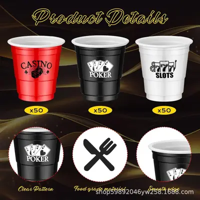 2oz (59 ml) Mini Oyun Kadehi, Baskılı Logo, Çift Renkli, Kartlı Uçak Delikli