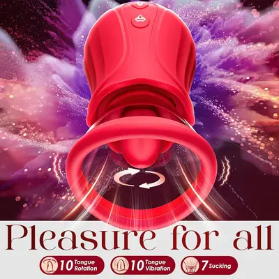 Romantic Flower Tongue Suction Vibrator for Women, Clitoral and Nipple Stimulator