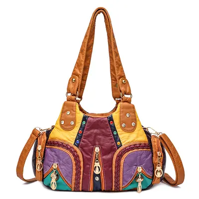 Multifunktionale Damenhandtasche im Retro-Motorradstil - 8