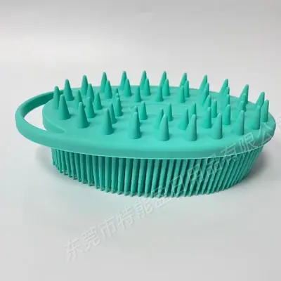 Round Silicone Bath Brush - Double-Sided Dual-Purpose Cleaning and Massage Brush, Soft Silicone Hair and Body Wash Brush, Gentle on Skin - 10