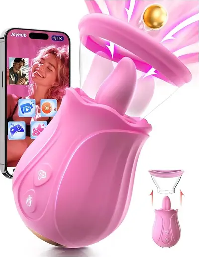 Romantik çiçek dil emişli titreşimli kadın klitoris ve meme ucu uyarıcı mastürbatör - 8
