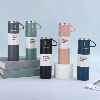 304 stainless steel insulated cup, three-lid gift set