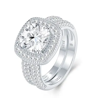 Klassischer Ring aus S925 Sterlingsilber mit D-Farbe Moissanit