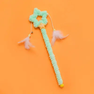Sakura Magic Wand Cat Toy with Feather Teaser and Bell String