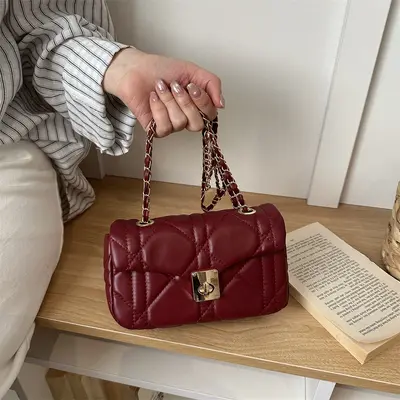 Women's Chain Underarm Bag, Solid Color Spring Style