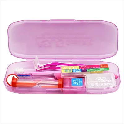 Orthodontic care kit: brush, floss, wax, mirror - 5