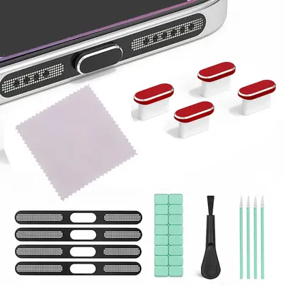 Telefon Toz Koruma Ağı USB-C Toz Kapağı iPhone 15/16/17 için Toz Koruma Temizlik Seti