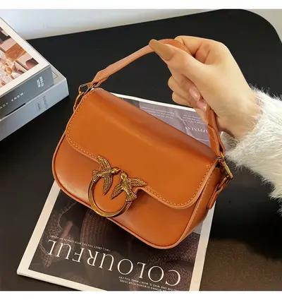 Women's Small Square Crossbody Handbag with Shoulder Strap - 10