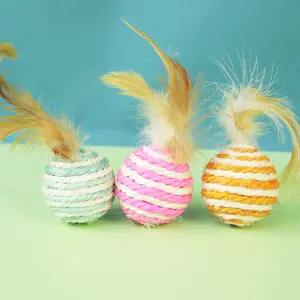 Sisal Cat Toy Ball for Teeth Grinding and Boredom Relief - 13