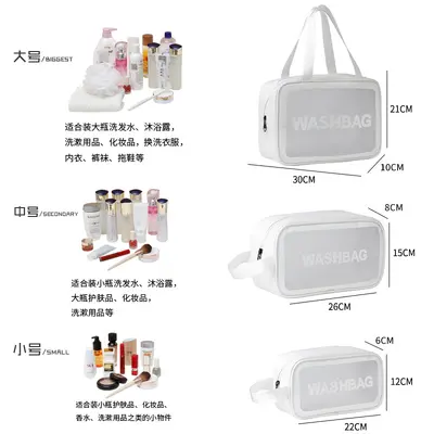 Toilet supplies bag, travel bag, large capacity cosmetic makeup bag, PU waterproof, transparent and high-end cosmetic bag - 8