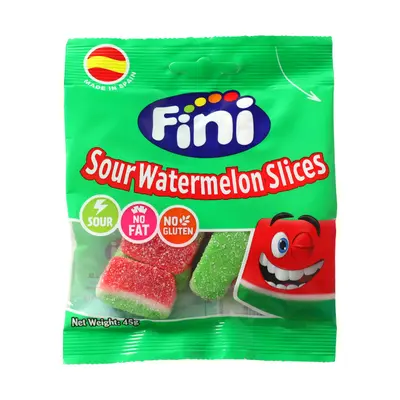 Spanish Imported Rainbow Sour Gummy Candy, Watermelon-Shaped Bubble Gum - 7
