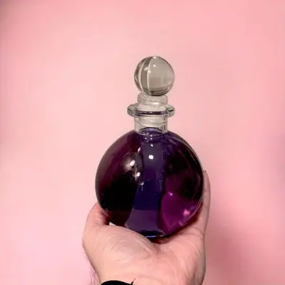 Retro Mini-Glasvase, transparente Pilzflasche, runde Glasperlen - 9