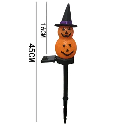 Solar Pumpkin Light with Cute Ghost Design, Halloween Ground Lamp - 7