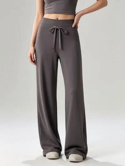 Yoga-Hose mit weitem Bein, hoher Taille, Pilates-Training - 7