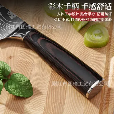 工厂现货大马士革纹刀具套装锋利厨师刀主厨刀万用刀三德刀小菜刀