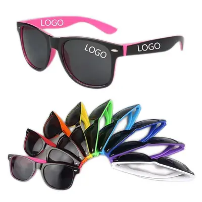 Gift Sunglasses, Two-Tone Riveted Black Sunglasses - 1