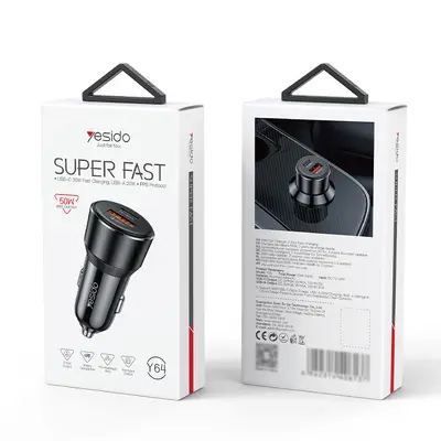 PD50W araç şarj cihazı hızlı şarj çakmak dönüştürücü fiş çok fonksiyonlu metal şarj başlığı sınır ötesi toptan