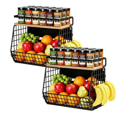 Wall-Mounted Stackable Kitchen Storage Shelf for Fruit - 8