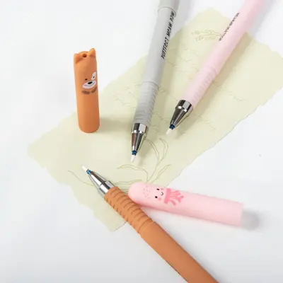 Erasable Gel Pen, Blue, Animal Pattern, for Students - 5