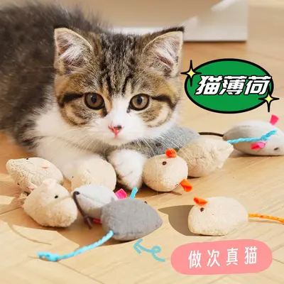 9个装猫玩具小老鼠自嗨解闷逗猫棒猫薄荷耐磨 - 3