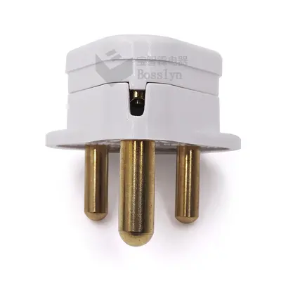 5A Small South African BS Power Cable Plug, Three Round Pins, Detachable Wiring