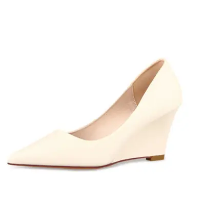 Damen Keilpumps 2023, Wildleder, flacher Spitzschuh - 10