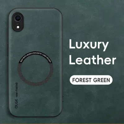 IphoneXR için uygun cep telefonu kılıfı iphoneXS koyun derisi deri XsMax araba kablosuz şarj manyetik cep telefonu kılıfı - 9