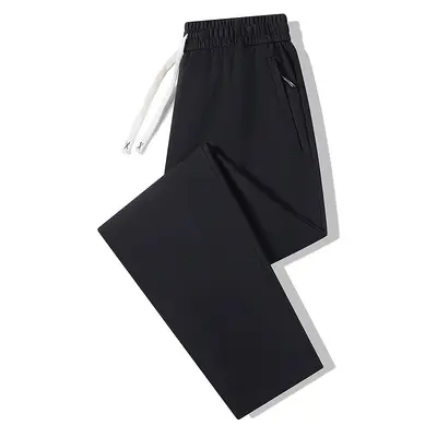 Men's Plus Size Straight-Leg Trousers, Loose Fit, Spring Autumn