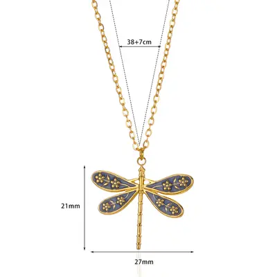 Dragonfly Pendant Necklace, Trendy Insect Collection Collarbone Chain - 12