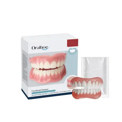 ORALHOE Prothesen-Verschönerungsset zur Verbesserung der Lächelästhetik, natürlicher Sitz, Zahnprothesen-Dekor aus hochwertigem Material