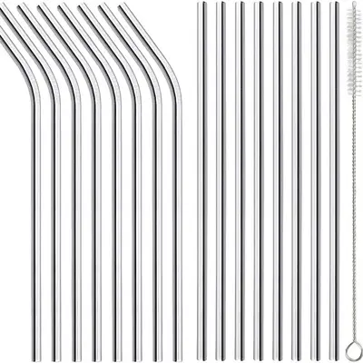 Sınır ötesi 304 paslanmaz çelik pipetli içecek araba bardağı 40 ons uzatılmış pipetli renkli sütlü çay metal pipet