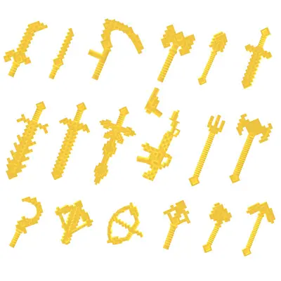 Building Block Weapon and Figure Accessory Set, 8 Colors, Small Parts - 11