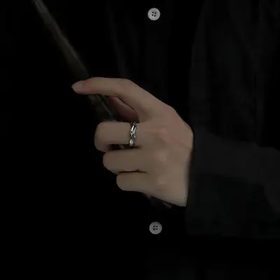 Erkekler için Mobius şerit yüzük, modaya uygun niş tasarım, açık uçlu çift yüzükler, işaret parmağı, vintage, hafif lüks, üst düzey his.