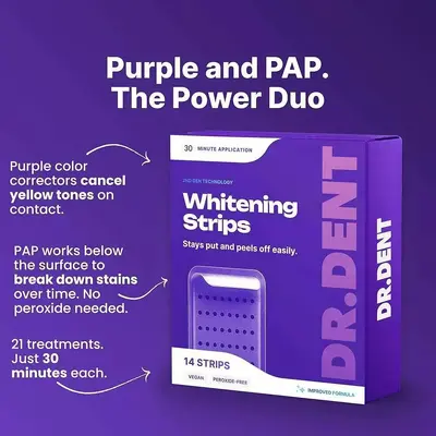Dr Dent Purple Zahnaufhellungsstreifen, schmelzschonend - 3