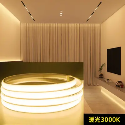 COB LED Şerit Kendinden Yapışkanlı Yatak Odası Arka Duvar Başucu Atmosfer Işığı Ayarlanabilir Parlaklık LED Işık Şeridi 220V Anahtar Fiş - 7