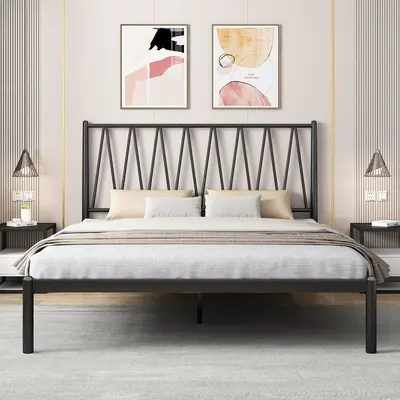 Avrupa Tarzı Modern Demir Yatak 1,5 m 1,8 m Tek ve Çift Kişilik