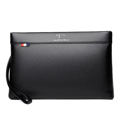 Men's Genuine Leather Underarm Phone Bag, Full-Grain Cowhide