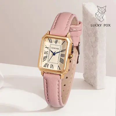 LUCKYFOX retro küçük kadranlı kadın saati yeni spor küçük dikdörtgen saat sade günlük kuvars saat