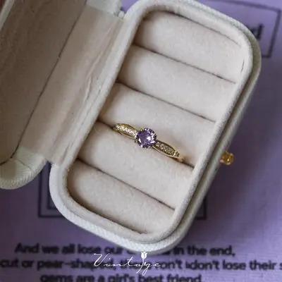 Purple open design ring for women, vintage style, versatile - 8
