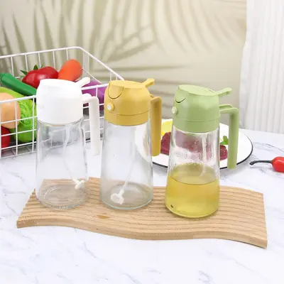 Glass oil spray bottle, 2-in-1 portable dispenser