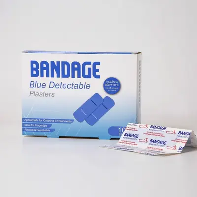 Grenzüberschreitender blauer Metall-Erkennbarer Wundverband Lebensmittel Hotel Restaurant Chef Blutstillung wasserdichtes medizinisches Wundpflaster
