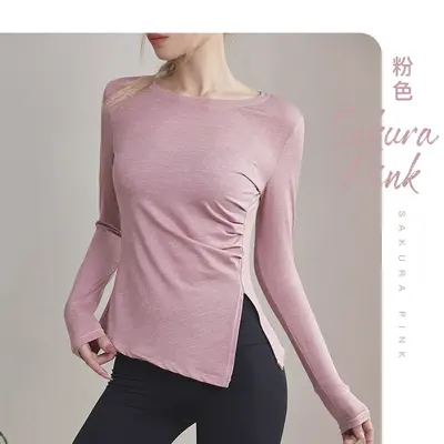Women's Plus Size Long-Sleeve Quick-Dry Breathable Stretch Yoga Top - 8