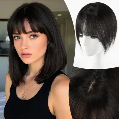Ombre Fransız Kırpık Saç Parçası, 3D Hava Kırpık, Doğal Görünümlü Tepe Hacmi - 8