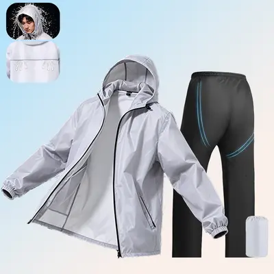Ultra-thin raincoat, unisex, full body, split-style, cycling, delivery work - 8