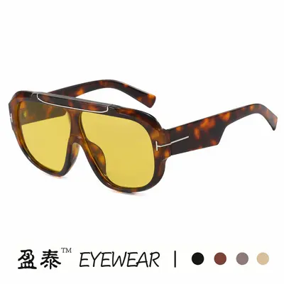 Large T-Frame Aviator Sunglasses, Unisex Fashion Style - 2