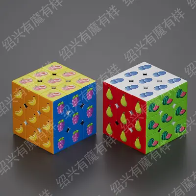 动物水果儿童魔方三阶顺滑益智动脑卡通图案幼儿园入门益智玩具 - 7