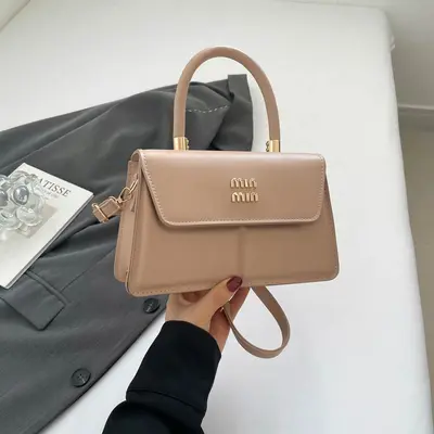 Women's Shoulder Bag, Small Square Model, Solid Color - 11