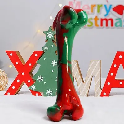 Christmas Colour Bone-Shaped Durable Dog Chew Teeth Cleaning Stick - 7